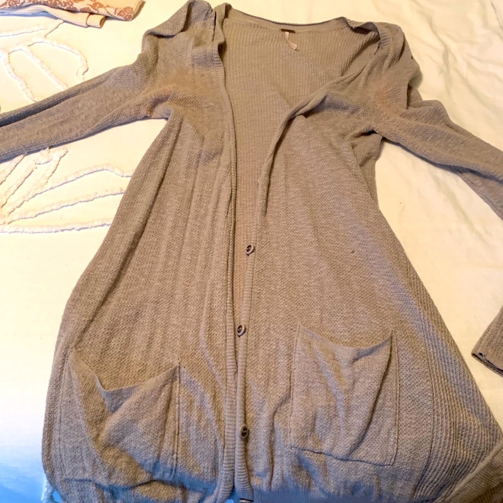 Free People Gray Cardigan
